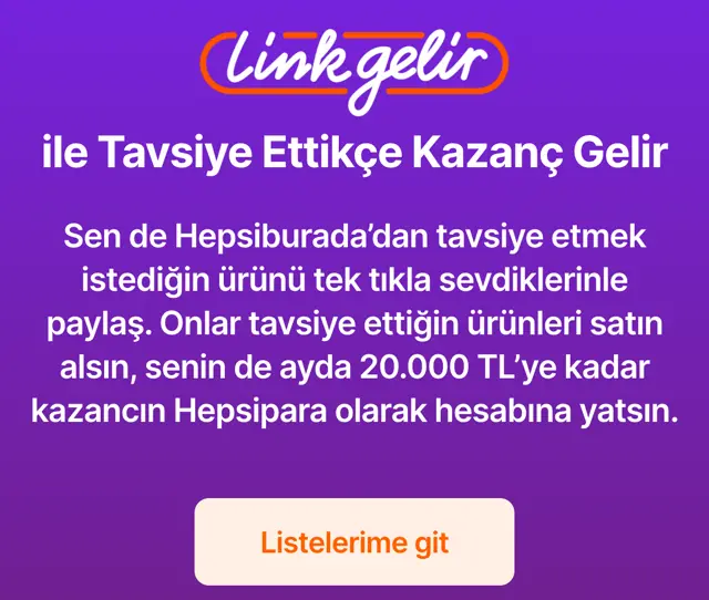 Hepsiburada Link Gelir sayfası: tavsiye ettikçe kazanç, ayda 20.000 TL'ye kadar Hepsipara