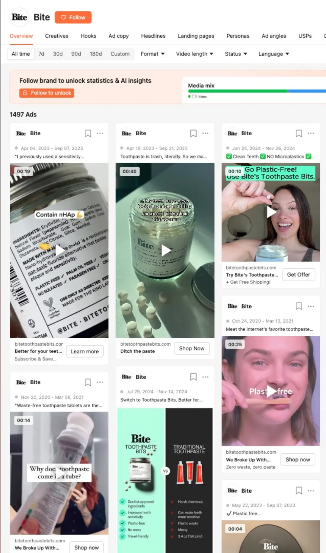 Bite vs geleneksel macun reklamı