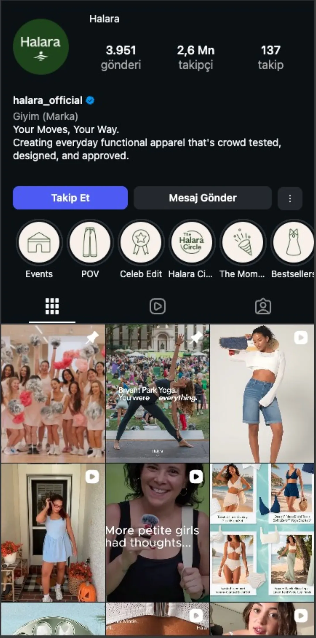 Halara Instagram profili
