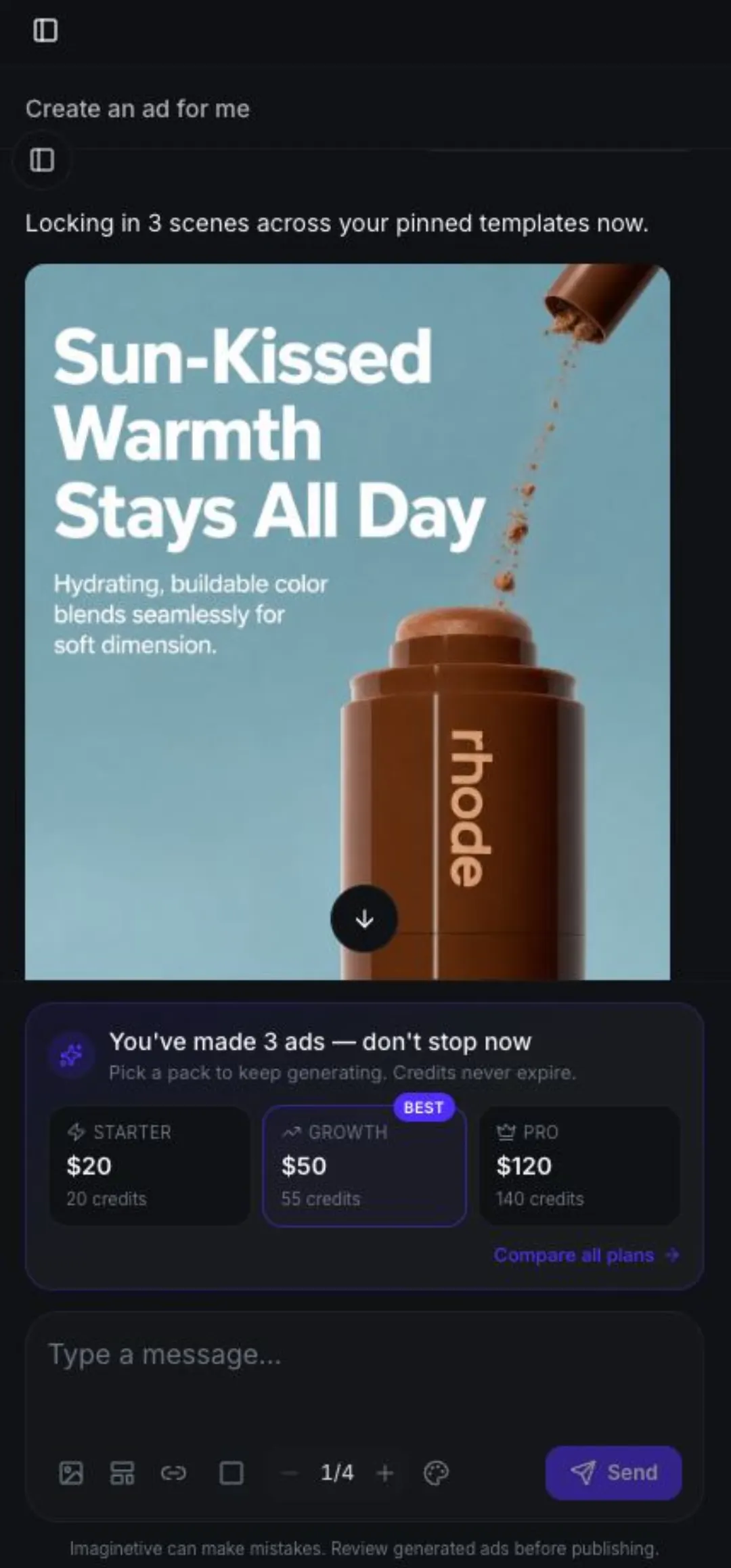 Üretilen reklam önizlemesi