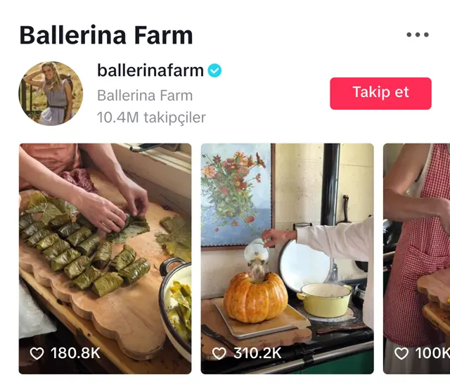 TikTok ballerinafarm profili: Ballerina Farm, 10,4M takipçi, çiftlik videoları