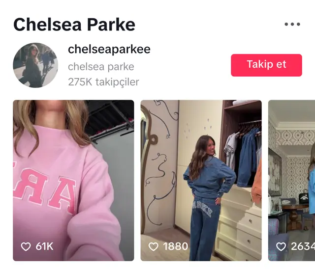 TikTok chelseaparkee profili: chelsea parke, 275K takipçi, Parke kıyafet videoları
