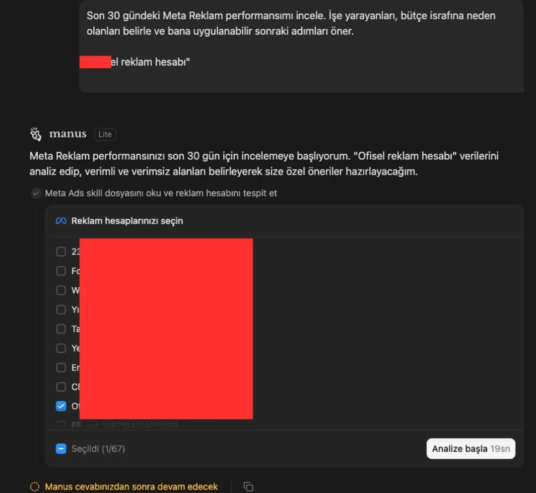 Tek istemle hesap seçimi