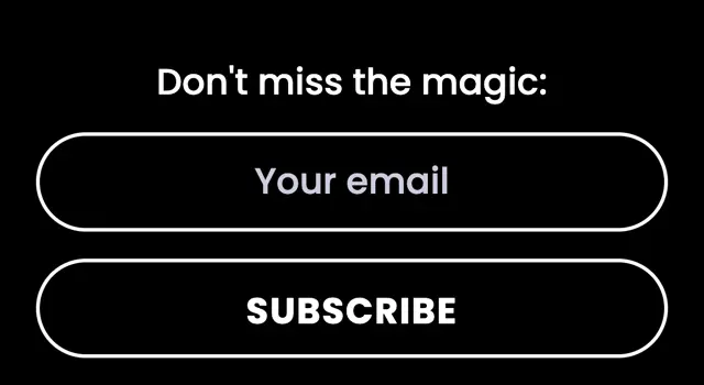 Magic Spoon sitesi alt kısım: Don't miss the magic, e-posta alanı ve Subscribe butonu
