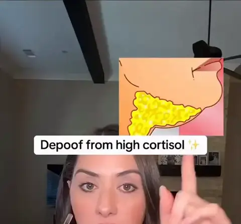 Creator: Depoof from high cortisol yazısı ve kortizol illüstrasyonu