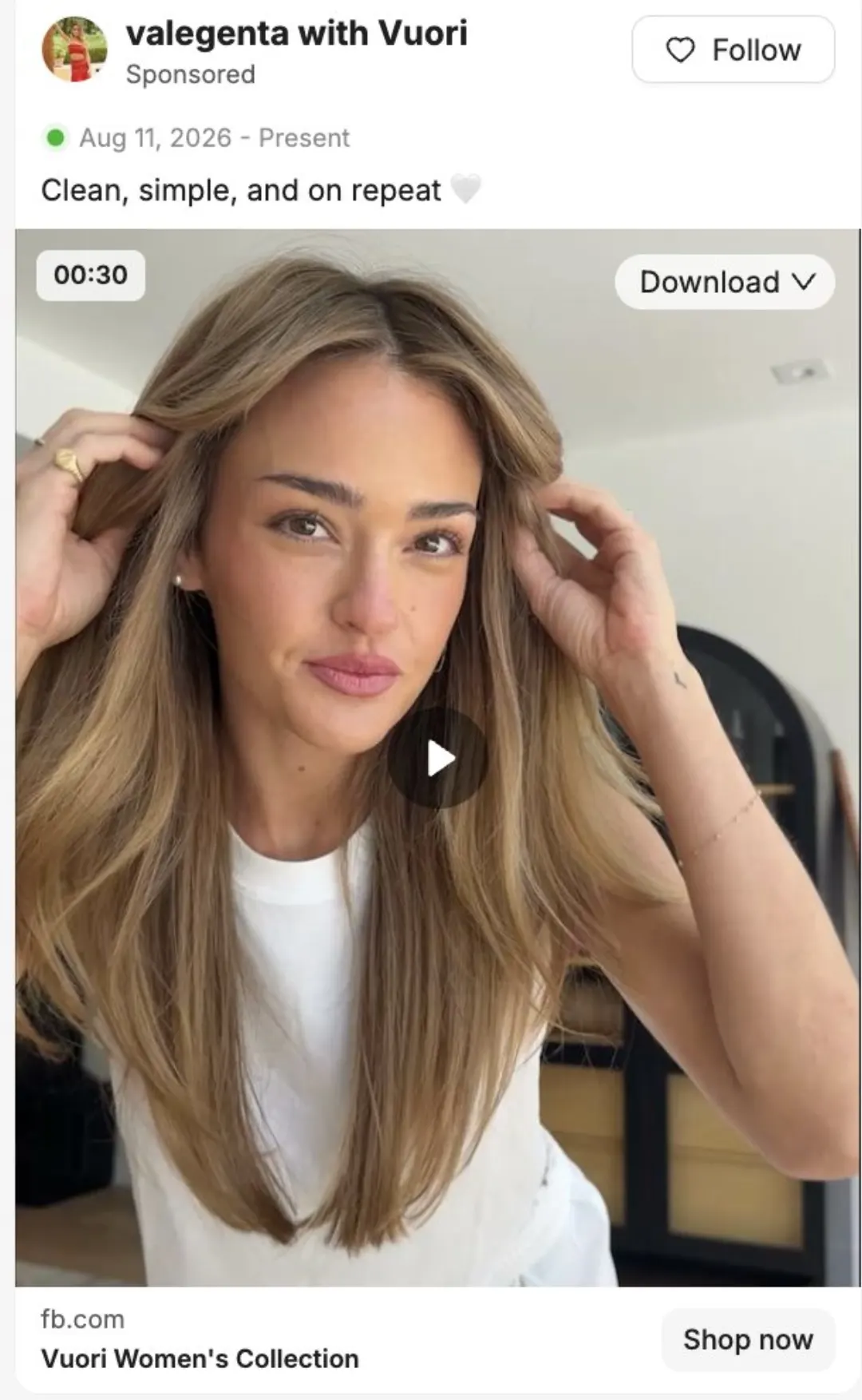 Paid partnership reklamı: valegenta with Vuori, sponsorlu, Vuori Women's Collection